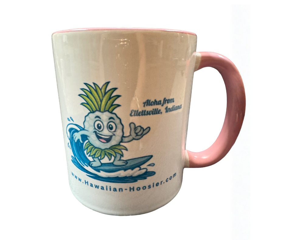 Hawaiian Hoosier Coffee Mug – “Aloha from Ellettsville” Edition